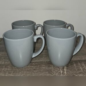Set of 4 Vintage Corelle Stoneware Mugs or Cups Gray Color